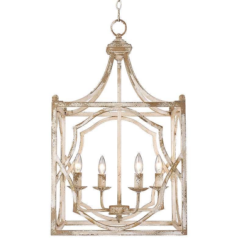 Image 1 Golden Lighting Laurent 18" Wide Antique Ivory 4-Light Pendant