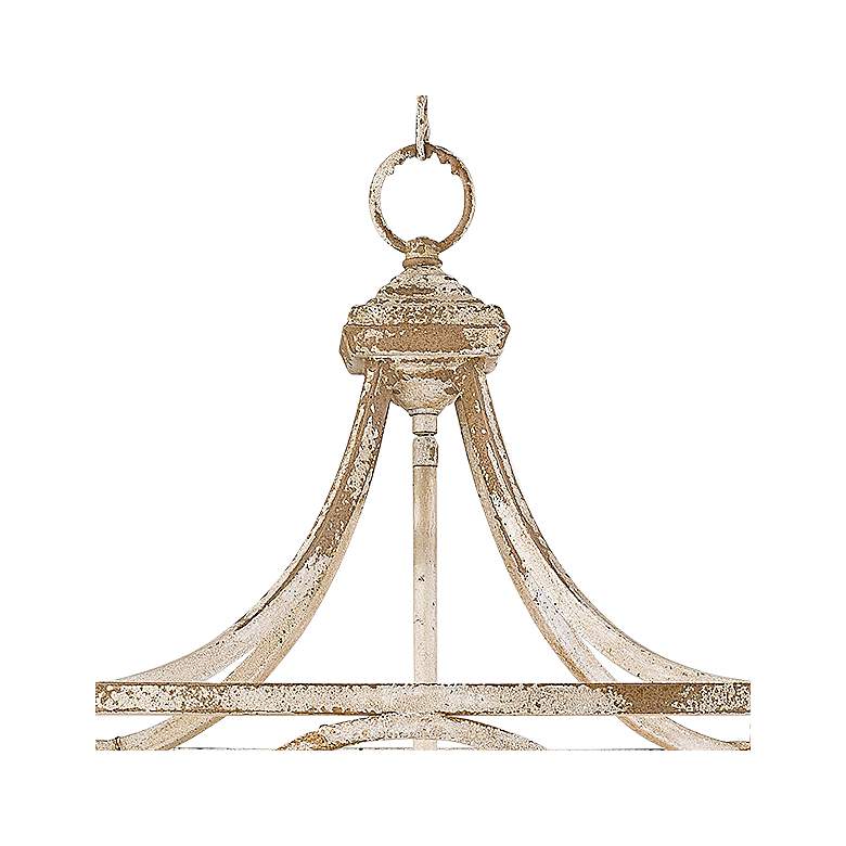 Image 2 Golden Lighting Laurent 18 inch Wide Antique Ivory 4-Light Pendant more views