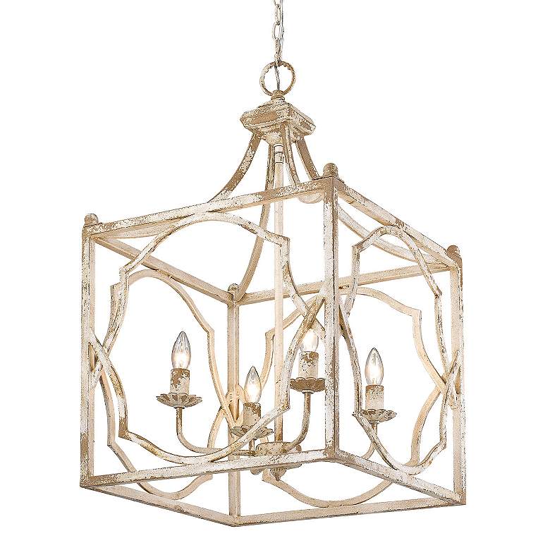 Image 5 Golden Lighting Laurent 18" Wide Antique Ivory 4-Light Pendant more views