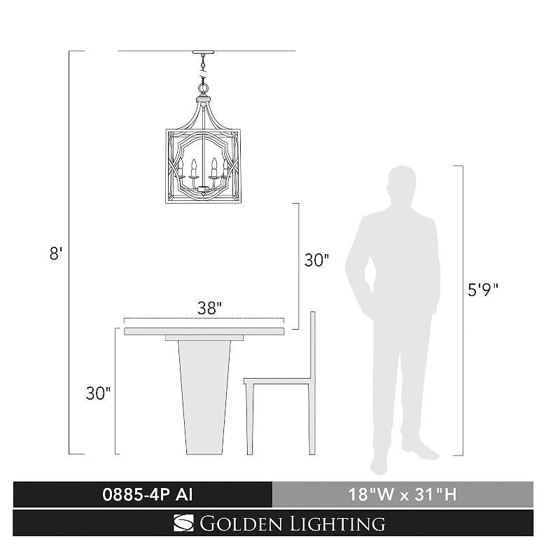 Image 7 Golden Lighting Laurent 18" Wide Antique Ivory 4-Light Pendant more views