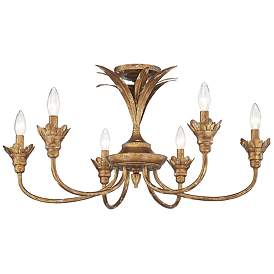 Image1 of Golden Lighting Lillianne 28 1/2" Wide Heirloom Gold Ceiling Light
