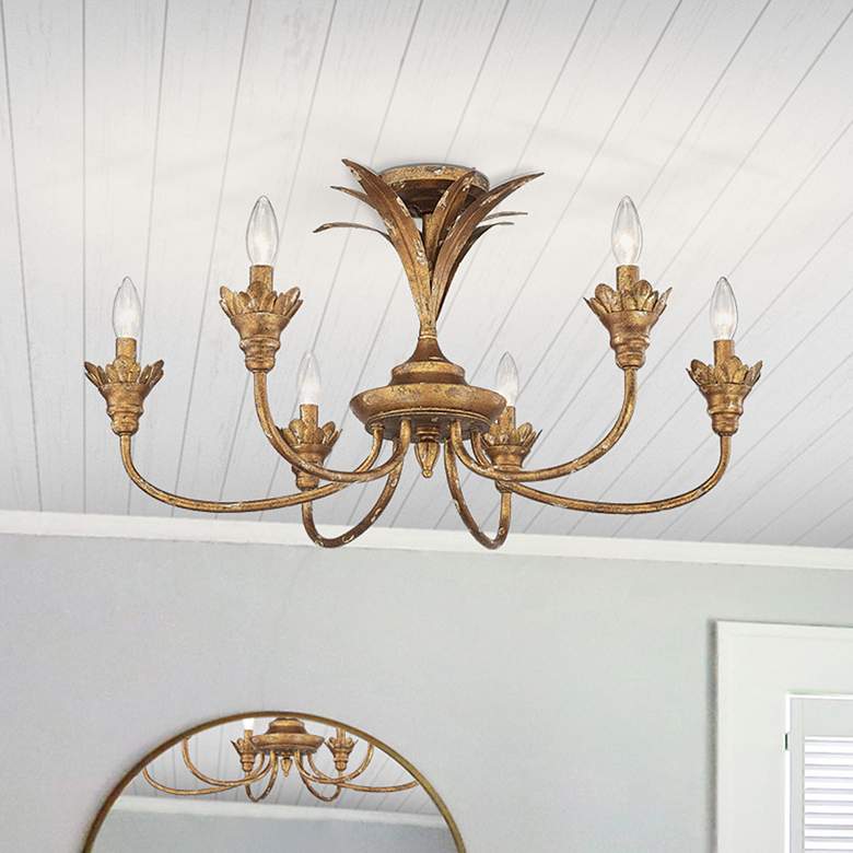 Image 1 Golden Lighting Lillianne 28 1/2" Wide Heirloom Gold Ceiling Light