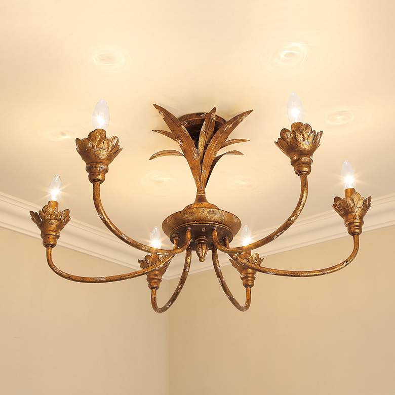 Image 6 Golden Lighting Lillianne 28 1/2" Wide Heirloom Gold Ceiling Light more views