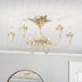 1_Golden Lighting Lillianne 28 1/2" Wide Semi-flush in Antique Ivory
