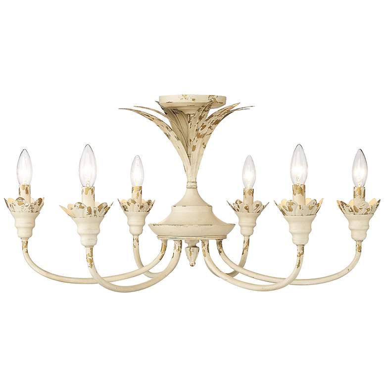 Image 3 Golden Lighting Lillianne 28 1/2" Wide Semi-flush in Antique Ivory more views