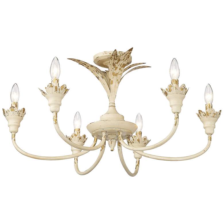 Image 4 Golden Lighting Lillianne 28 1/2" Wide Semi-flush in Antique Ivory more views