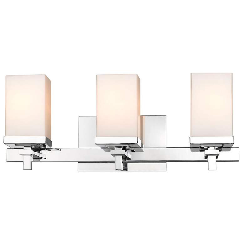 Image 1 Golden Lighting Maddox 19 1/2" Chrome Opal Glass 3-Light Bath Light