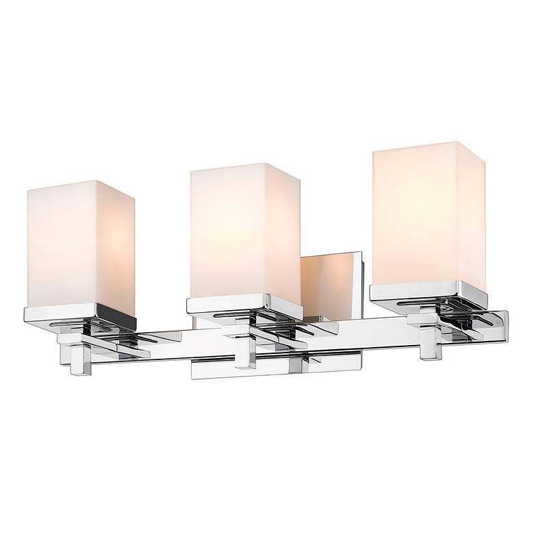 Image 2 Golden Lighting Maddox 19 1/2" Chrome Opal Glass 3-Light Bath Light more views