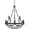 Golden Lighting Madera 34 1/2" Wood and Forged Metal Scroll Chandelier