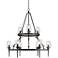 Golden Lighting Marcellis 34" Natural Iron 2-Tier 9-Light Chandelier