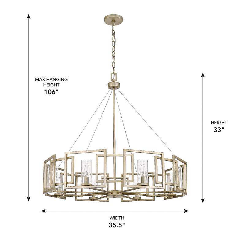 Image 7 Golden Lighting Marco 35 1/2" Wide White Gold 8-Light Chandelier more views