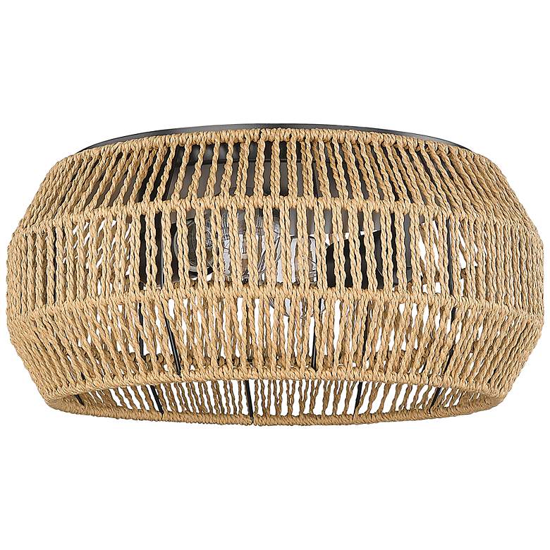 Image 2 Golden Lighting Marlee 14 1/4" 2-Light Natural Rope Ceiling Light