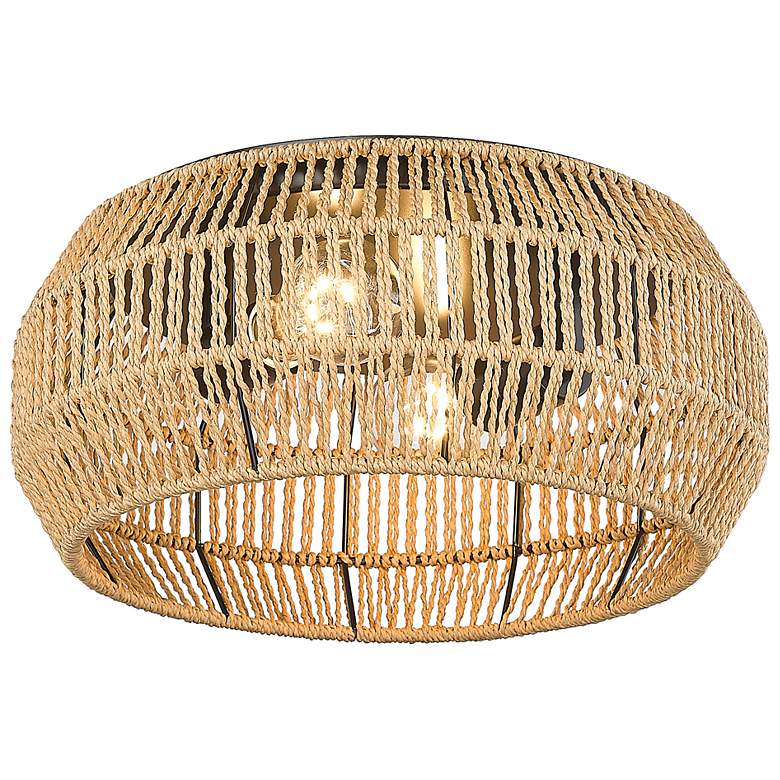 Image 5 Golden Lighting Marlee 14 1/4" 2-Light Natural Rope Ceiling Light more views