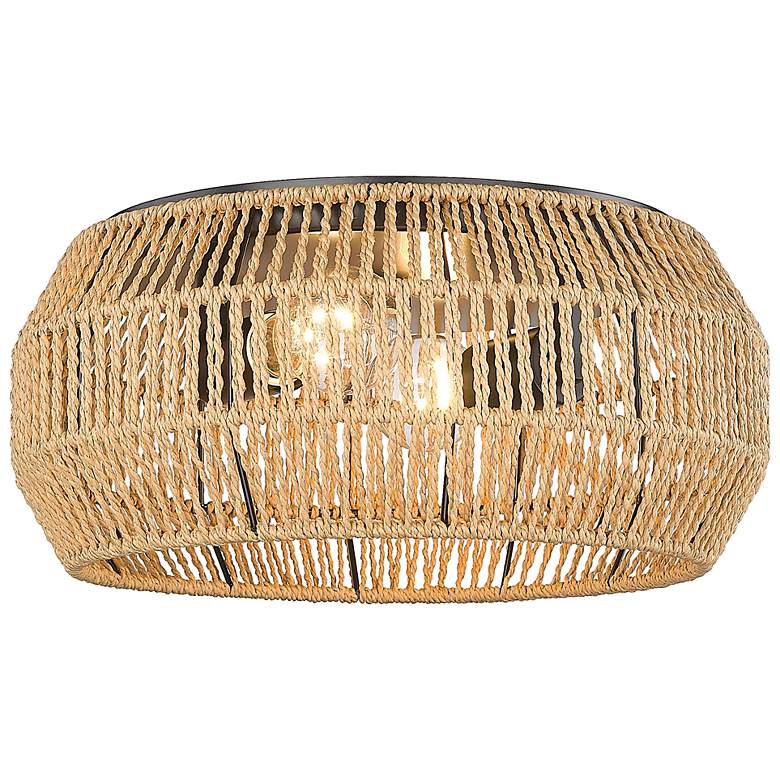 Image 6 Golden Lighting Marlee 14 1/4" 2-Light Natural Rope Ceiling Light more views