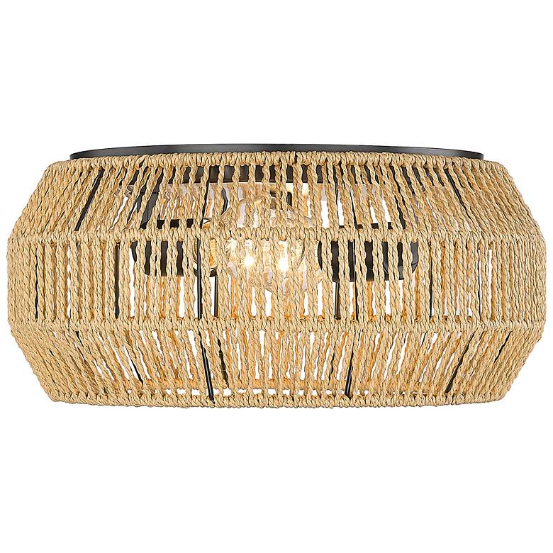 Image 7 Golden Lighting Marlee 14 1/4" 2-Light Natural Rope Ceiling Light more views