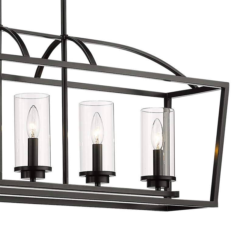 Image 3 Golden Lighting Mercer 38 1/4" Matte Black 5-Light Island Pendant more views
