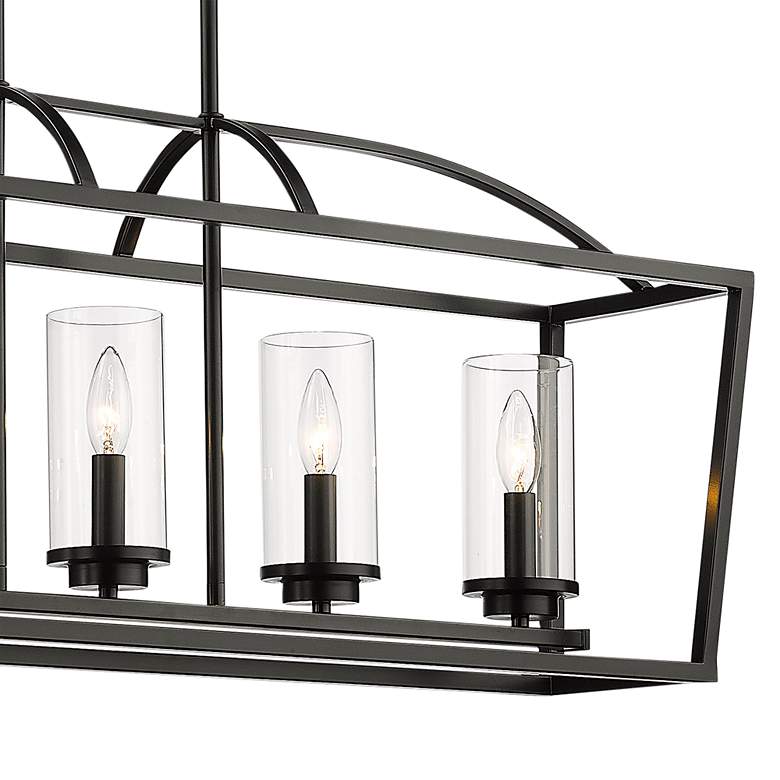 Image 3 Golden Lighting Mercer 38 1/4 inch Matte Black 5-Light Island Pendant more views