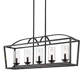 Image5 of Golden Lighting Mercer 38 1/4" Matte Black 5-Light Island Pendant more views