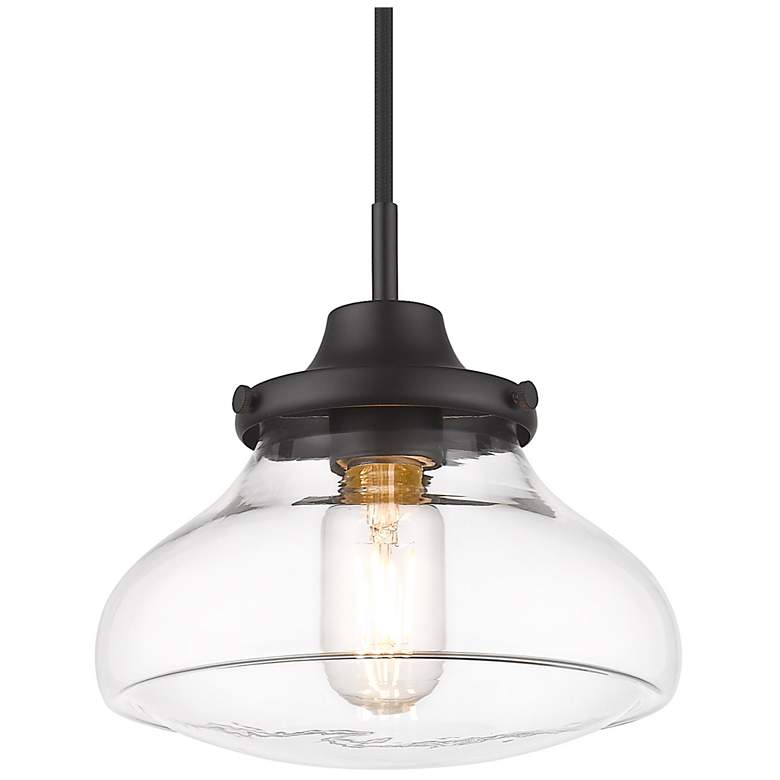 Image 1 Golden Lighting Nash 8" Wide Matte Black Clear Glass Mini Pendant
