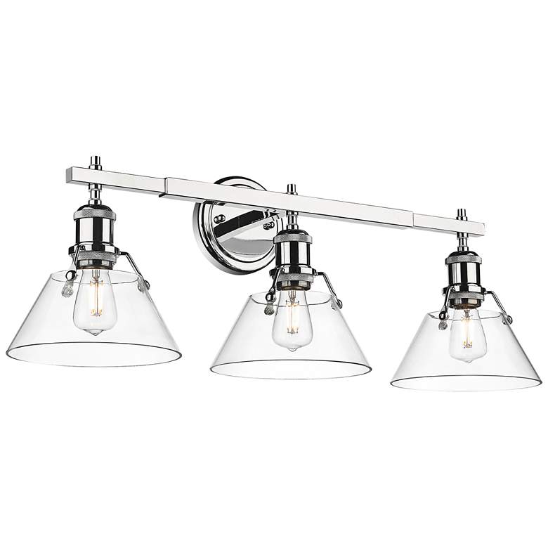 Image 3 Golden Lighting Orwell 27 1/4" Chrome Clear Glass 3-Light Bath Light