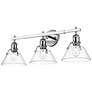 3_Golden Lighting Orwell 27 1/4" Chrome Clear Glass 3-Light Bath Light