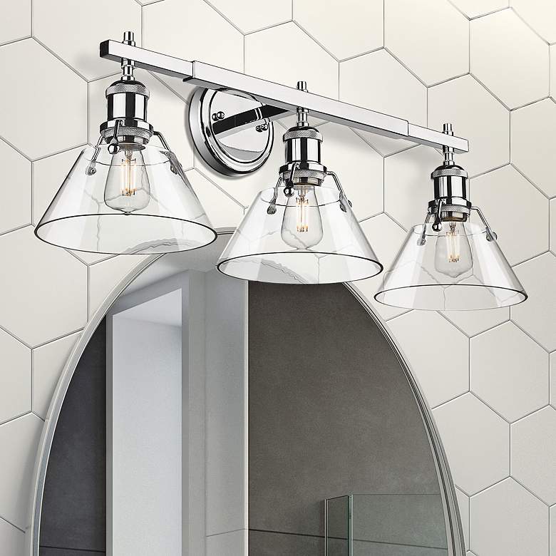 Image 2 Golden Lighting Orwell 27 1/4" Chrome Clear Glass 3-Light Bath Light