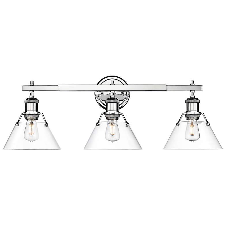 Image 5 Golden Lighting Orwell 27 1/4" Chrome Clear Glass 3-Light Bath Light more views
