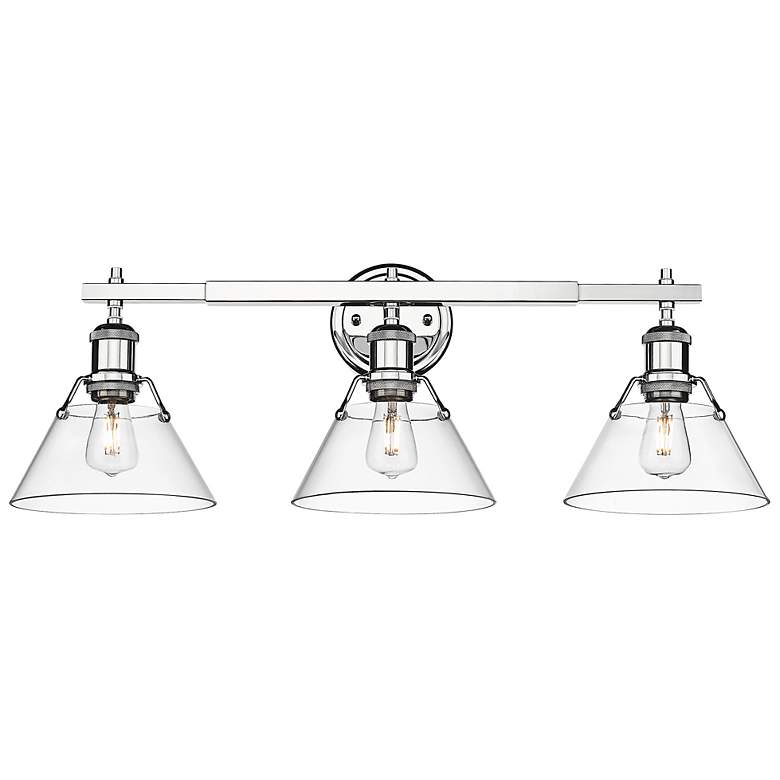 Image 6 Golden Lighting Orwell 27 1/4" Chrome Clear Glass 3-Light Bath Light more views