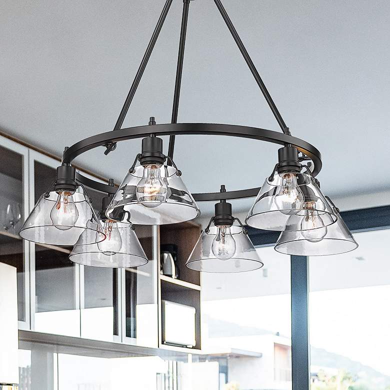 Image 1 Golden Lighting Orwell 29" Wide Matte Black 6-Light Chandelier