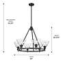 Golden Lighting Orwell 29" Wide Matte Black 6-Light Chandelier