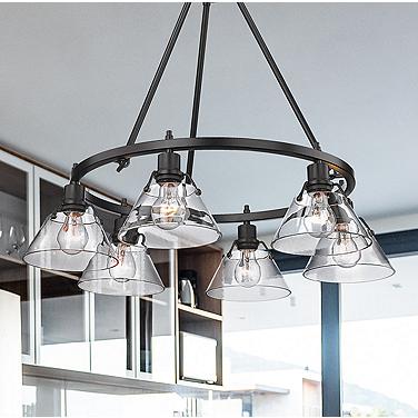 Golden Lighting Orwell 29" Wide Matte Black 6-Light Chandelier
