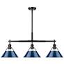 1_Golden Lighting Orwell 35 3/4" Matte Black and Navy Linear Pendant