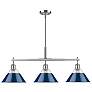 1_Golden Lighting Orwell 35 3/4" Pewter and Navy Blue Linear Pendant