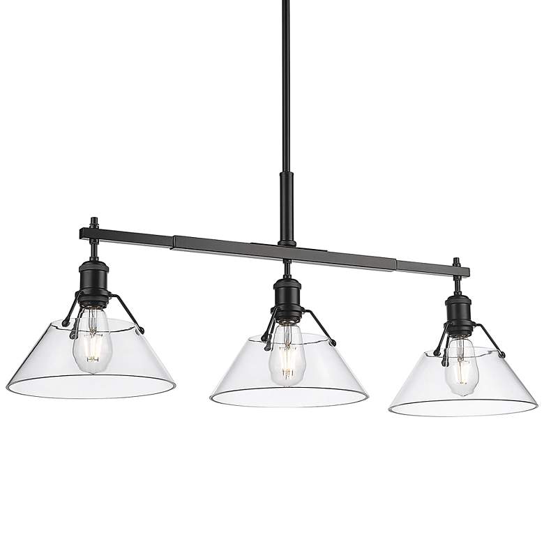 Image 3 Golden Lighting Orwell 35 3/4" Wide Matte Black 3-Light Linear Pendant