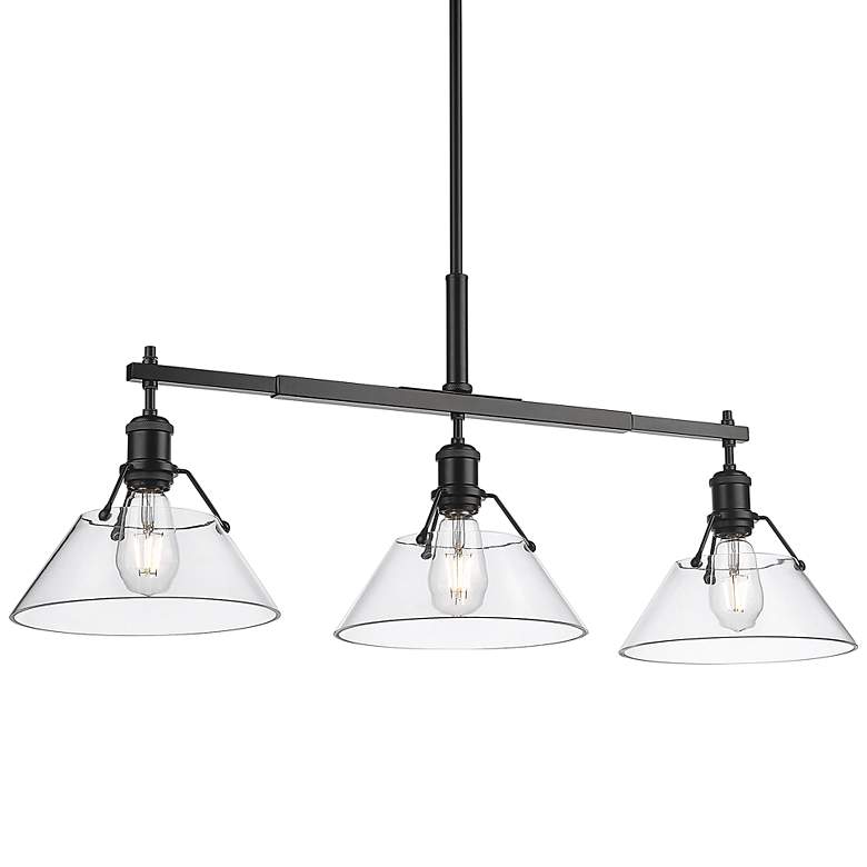 Image 3 Golden Lighting Orwell 35 3/4 inch Wide Matte Black 3-Light Linear Pendant