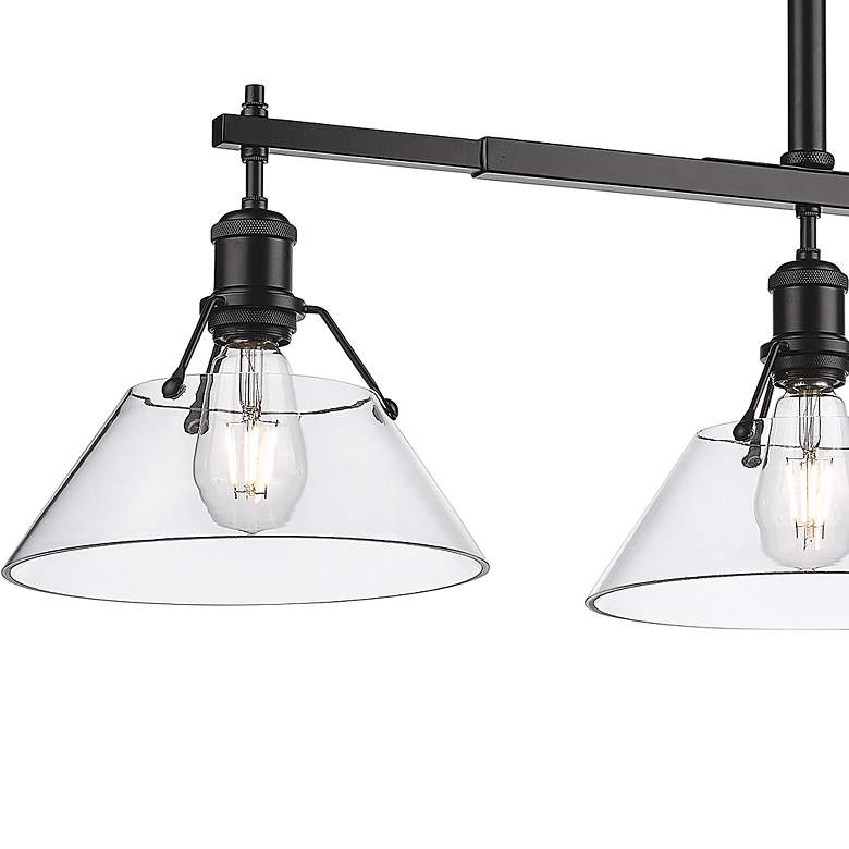 Image 4 Golden Lighting Orwell 35 3/4" Wide Matte Black 3-Light Linear Pendant more views