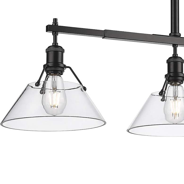 Image 4 Golden Lighting Orwell 35 3/4 inch Wide Matte Black 3-Light Linear Pendant more views