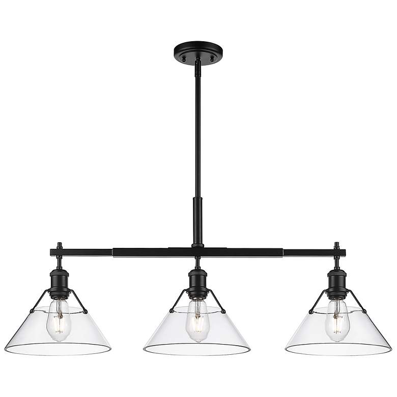 Image 5 Golden Lighting Orwell 35 3/4 inch Wide Matte Black 3-Light Linear Pendant more views