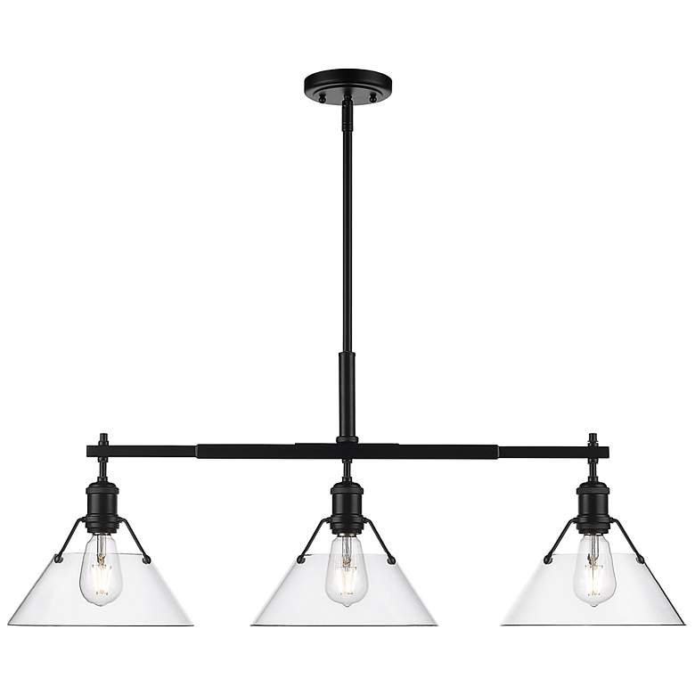 Image 6 Golden Lighting Orwell 35 3/4" Wide Matte Black 3-Light Linear Pendant more views