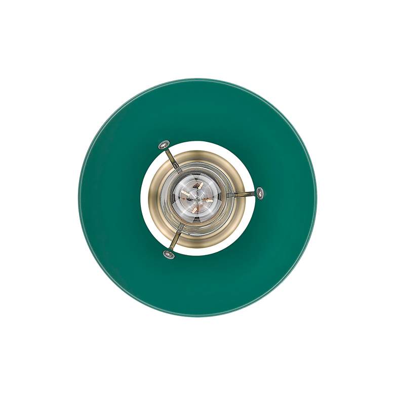 Image 2 Golden Lighting Orwell 7 1/2" Aged Brass and Pine Green Mini Pendant more views