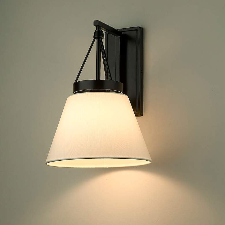 Image 7 Golden Lighting Penn 1 Light Wall Sconce with Matte Black more views