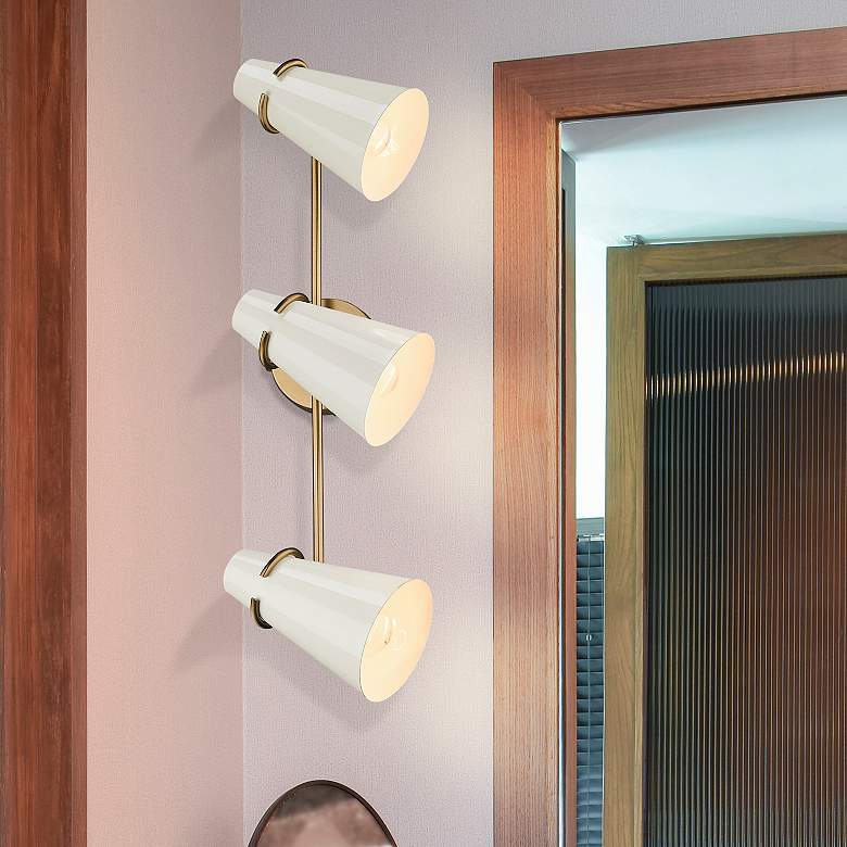 Image 1 Golden Lighting Reeva 3 Light Bath Vanity with Modern Brass