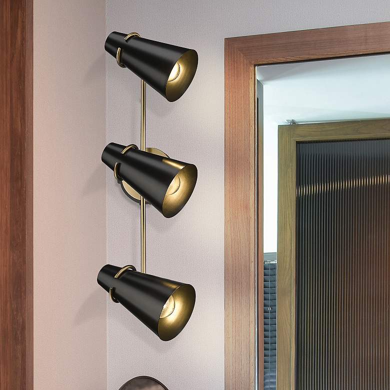 Image 1 Golden Lighting Reeva 3 Light Bath Vanity with Modern Brass