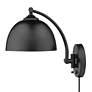 4_Golden Lighting Rey 8" Adjustable Matte Black Dome Plug-In Wall Lamp more views