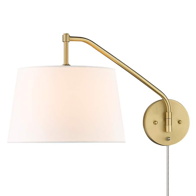 Image 6 Golden Lighting  Ryleigh 12" Wide Brushed Champagne Gold Swing Arm more views