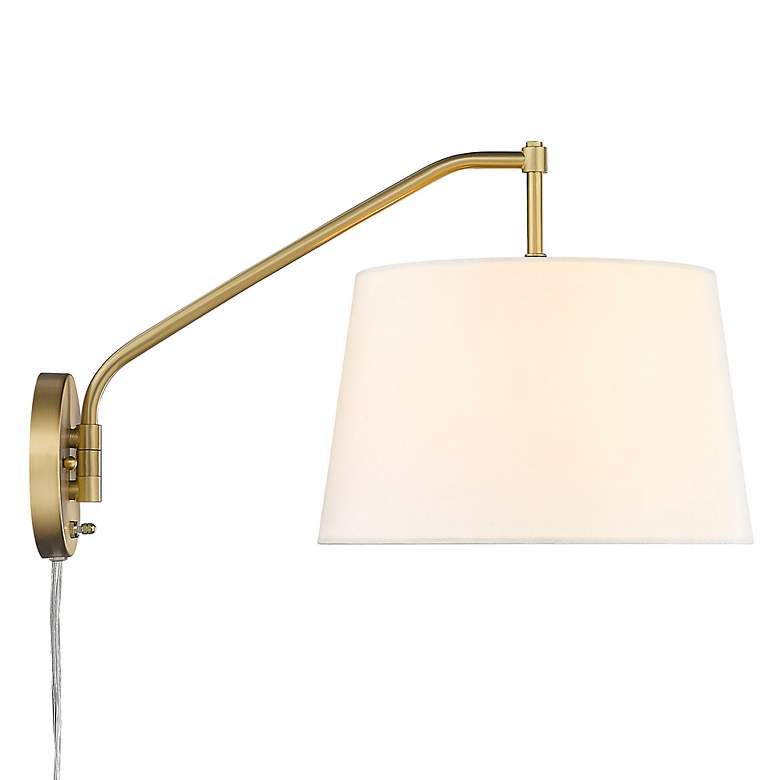 Image 7 Golden Lighting  Ryleigh 12" Wide Brushed Champagne Gold Swing Arm more views