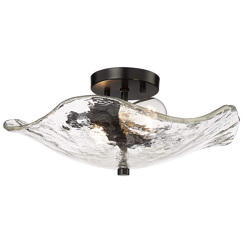 Image 3 Golden Lighting Samara 15 1/2" Wide 2-Light Water Glass Ceiling Light