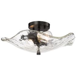 Golden Lighting Samara 15 1/2" Wide 2-Light Water Glass Ceiling Light