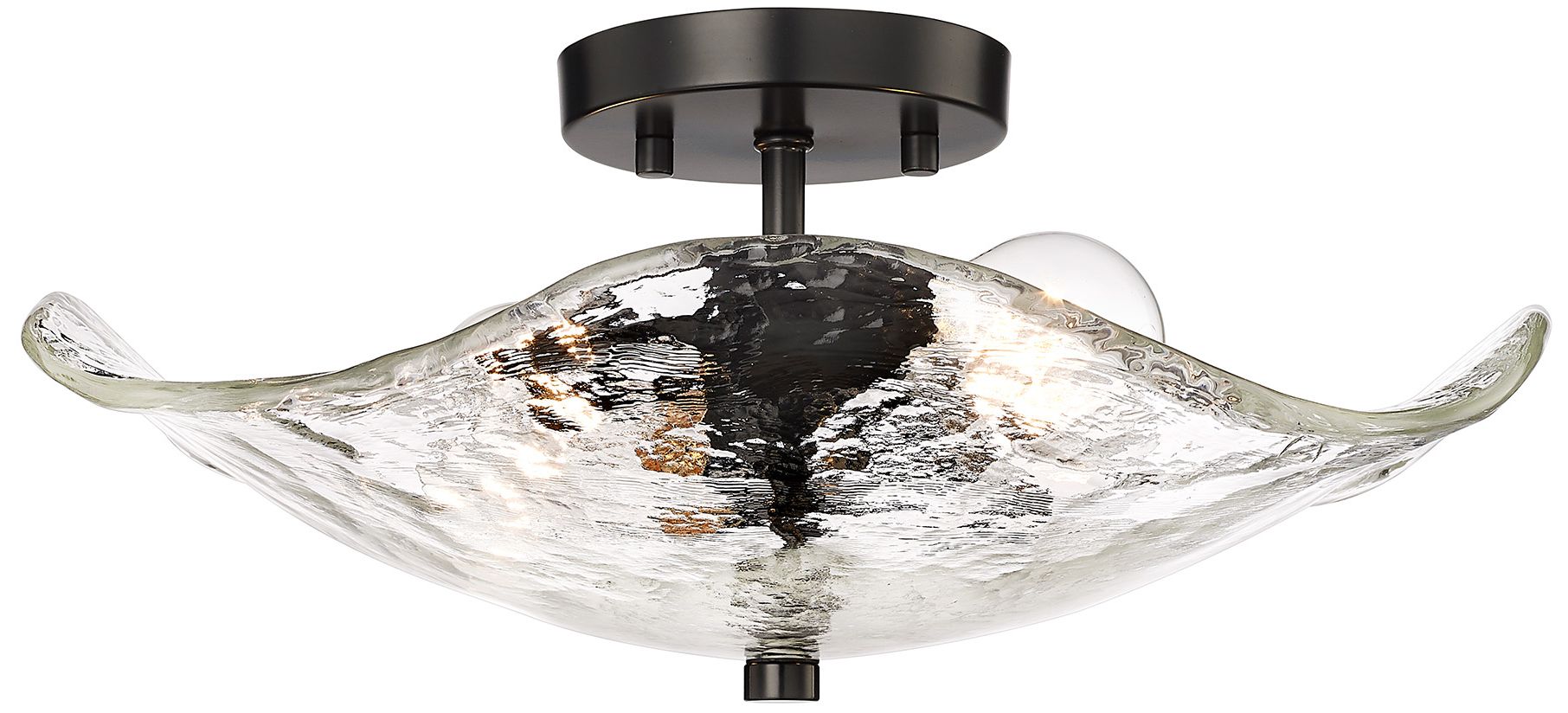 Image 4 Golden Lighting Samara 15 1/2" Wide 2-Light Water Glass Ceiling Light more views