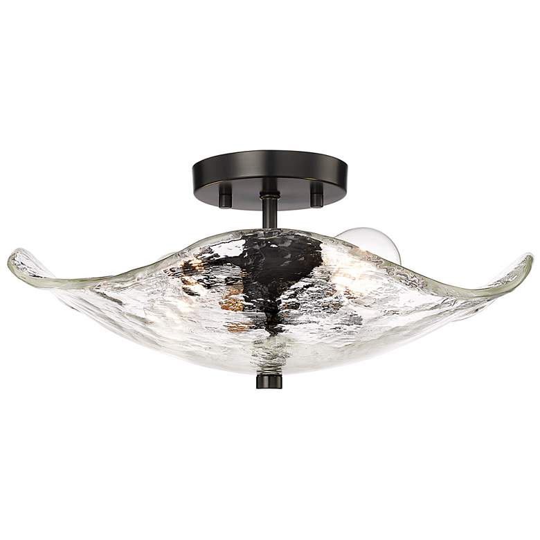 Image 4 Golden Lighting Samara 15 1/2" Wide 2-Light Water Glass Ceiling Light more views